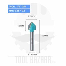 Router Bit V-Type - 1/4x3/8 - DONGCHENG 1/4x3/8